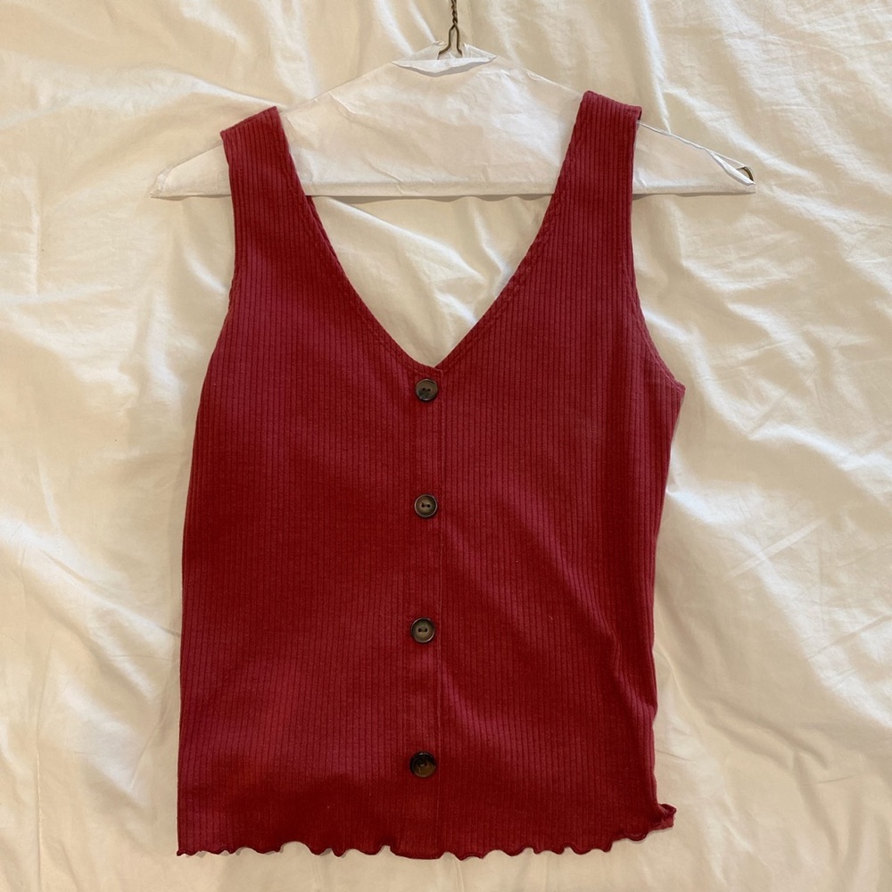 Red crop top tank